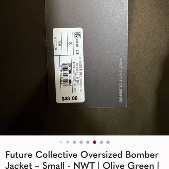 Olive Green Jacket future collective New Size small - Picture 5 of 5